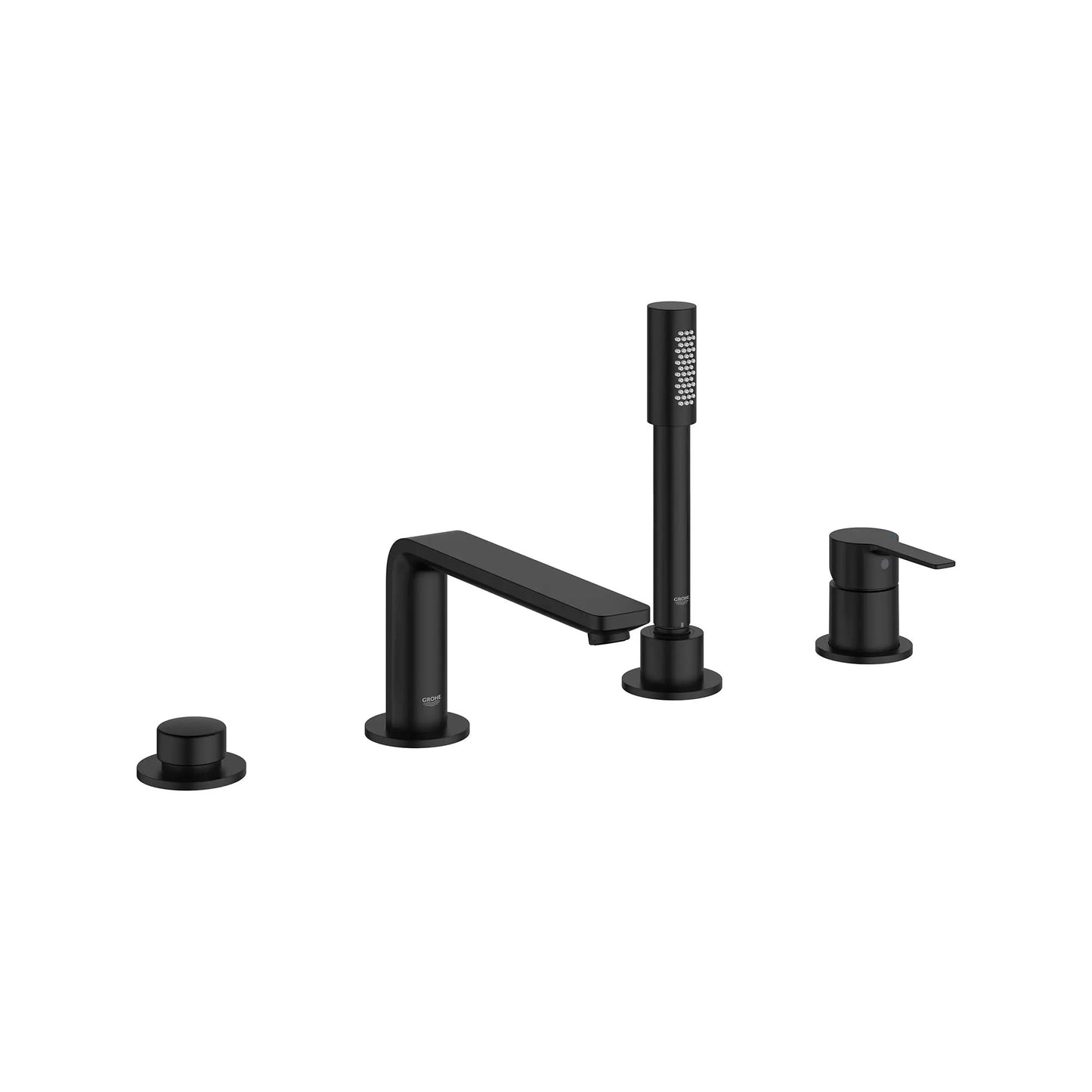 Grohe Lineare™ 4-Hole Single-Handle Deck Mount Matte Black Roman Tub Faucet With 1.75 GPM Hand Shower