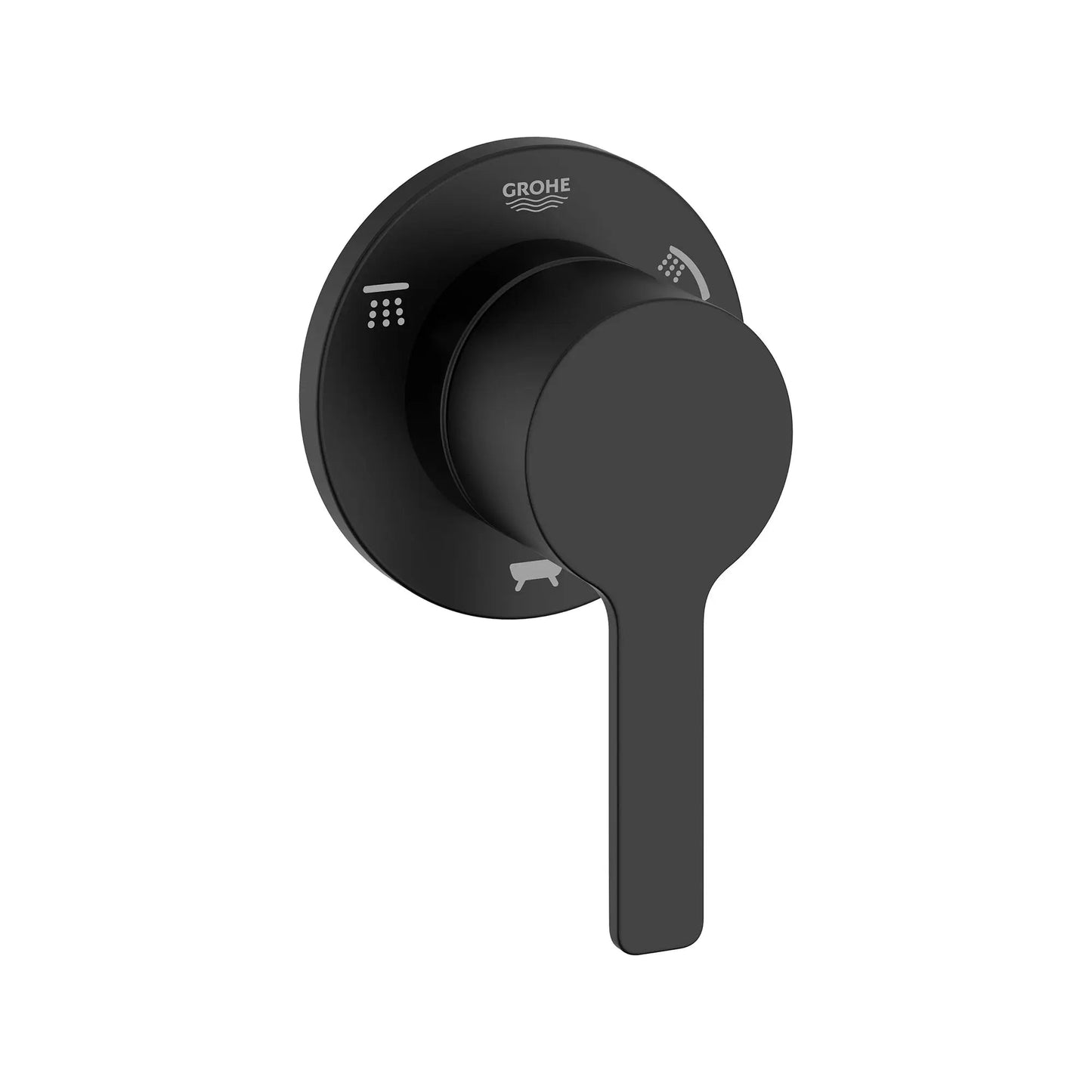 Grohe Lineare Metal Lever Handle Matte Black 3-Way Diverter Trim