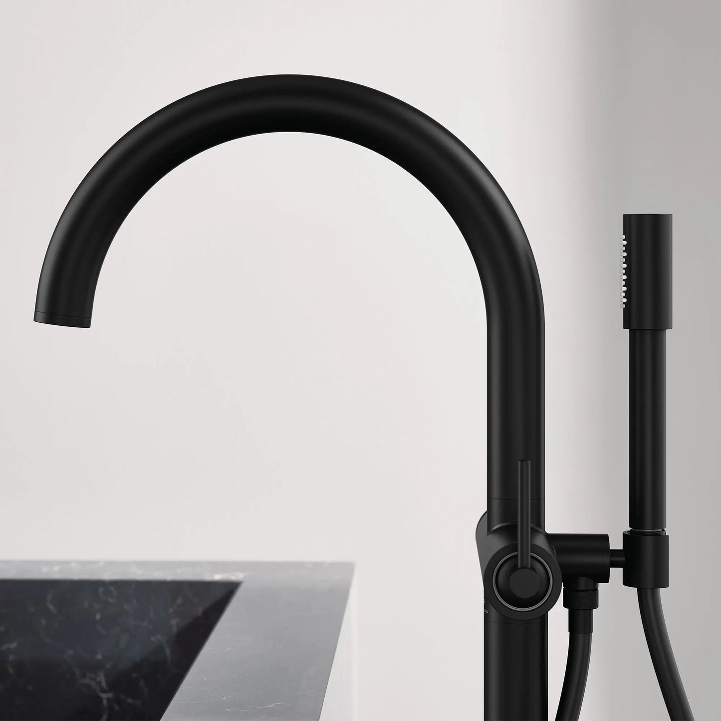 Grohe Atrio 1.75 GPM Single-Handle Freestanding Matte Black Tub Faucet With Hand Shower