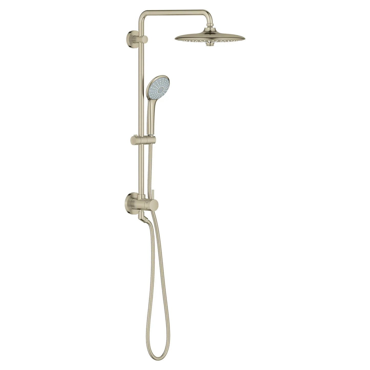 Grohe Tempesta 2.5 GPM 3-Spray Shower Head and Hand Shower Brushed Nickel Infinity 260 Shower System
