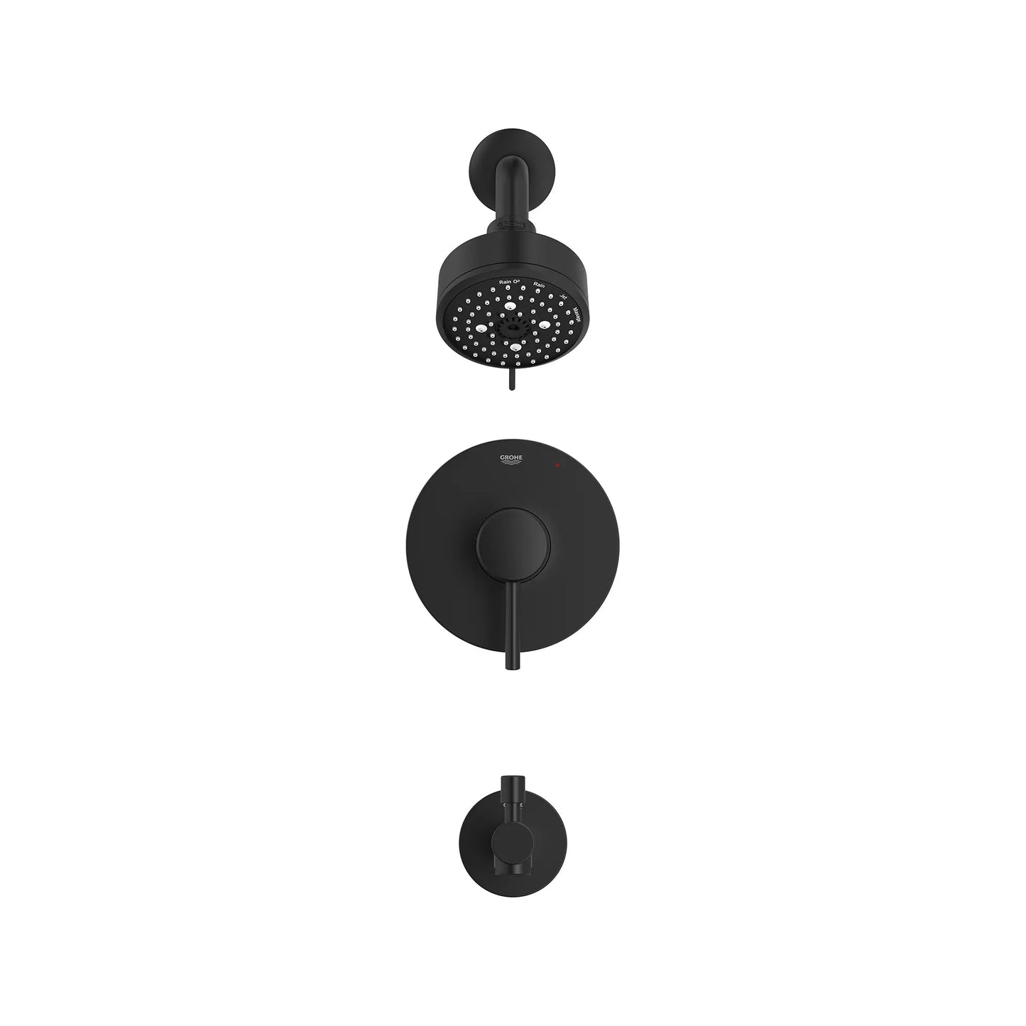 Grohe Concetto Matte Black Pressure Balance Valve Tub and Shower Trim Kit