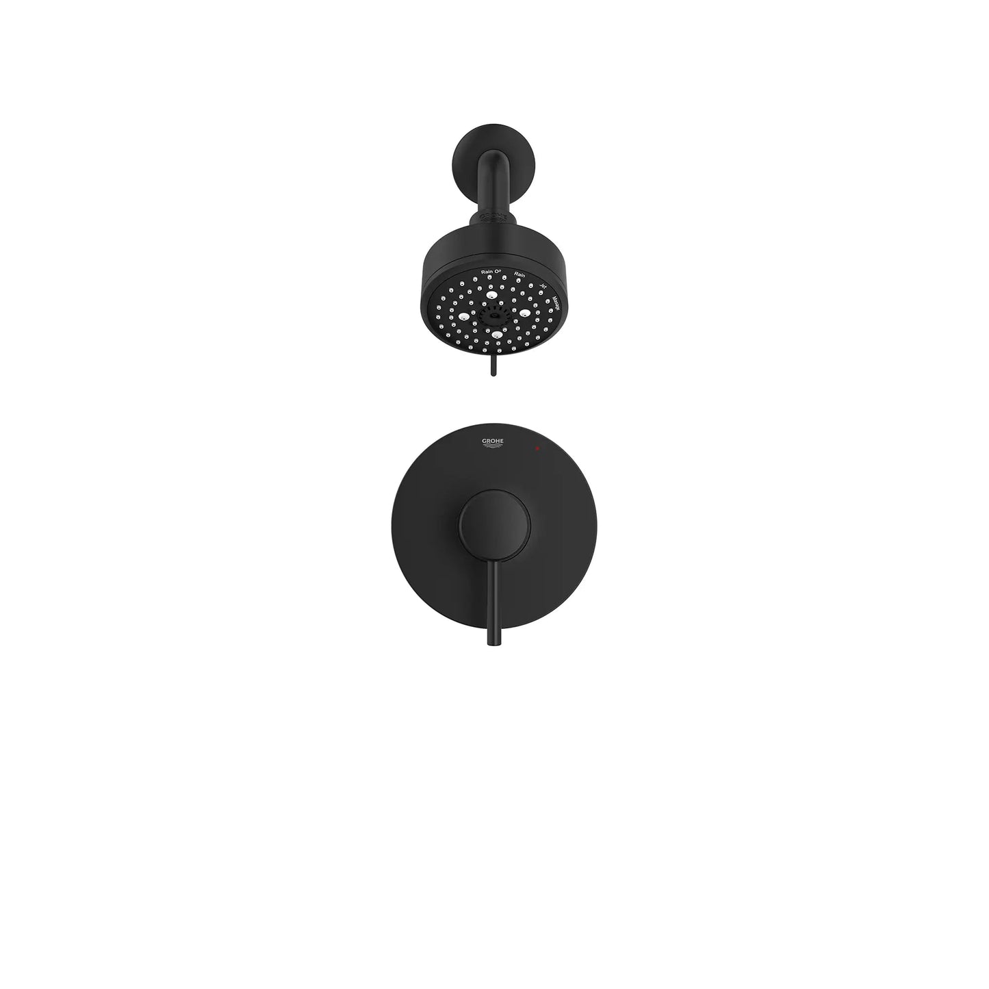 Grohe Concetto Pressure Balance Valve Matte Black Shower Trim Kit