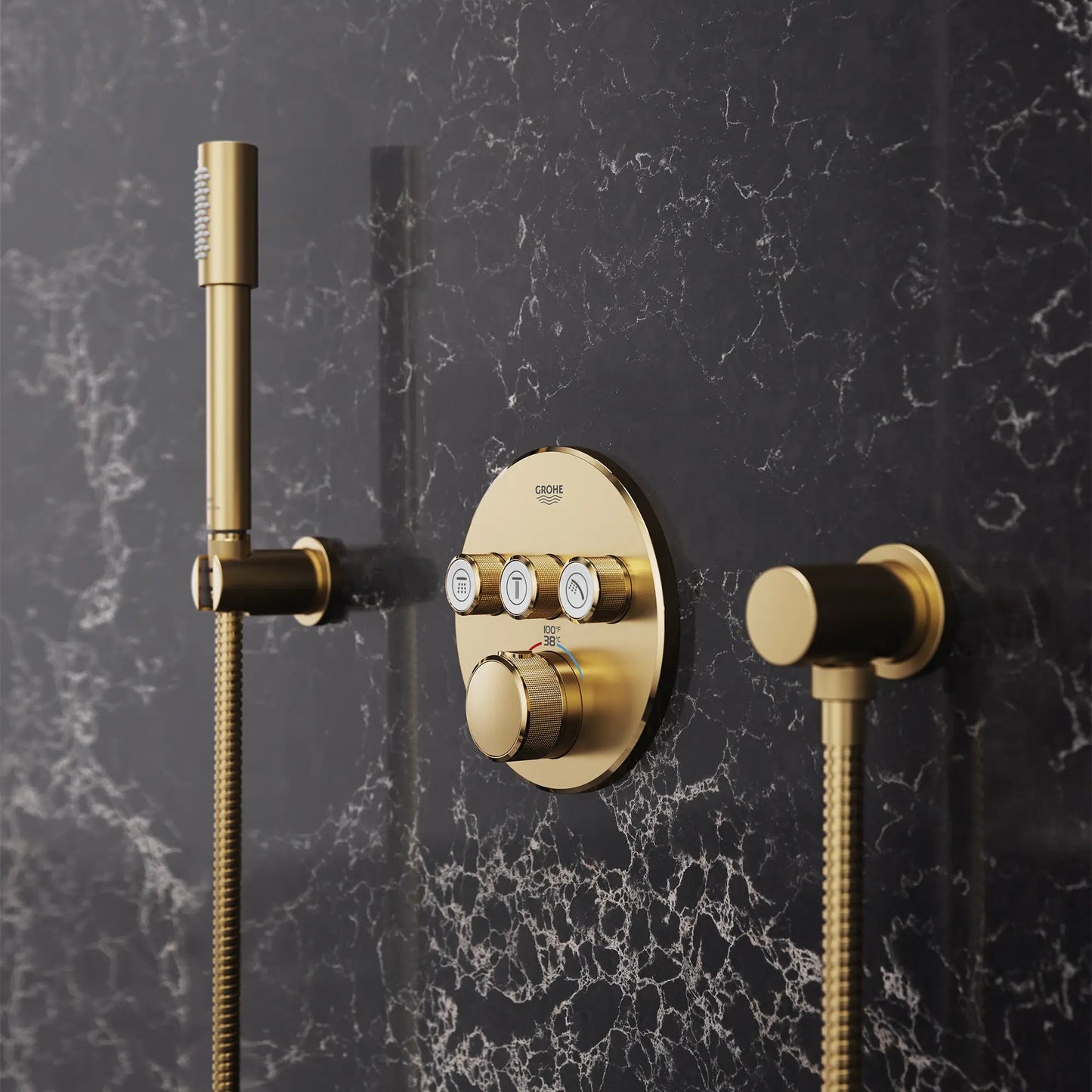 Grohe Grohtherm® SmartControl Brushed Cool Sunrise Triple Function Thermostatic Valve Trim