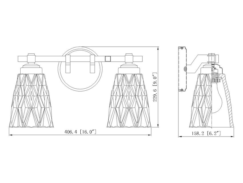 Z-Lite Andree 16" 2-Light Brushed Nickel Steel Frame Clear Glass Shade Vanity Lighting