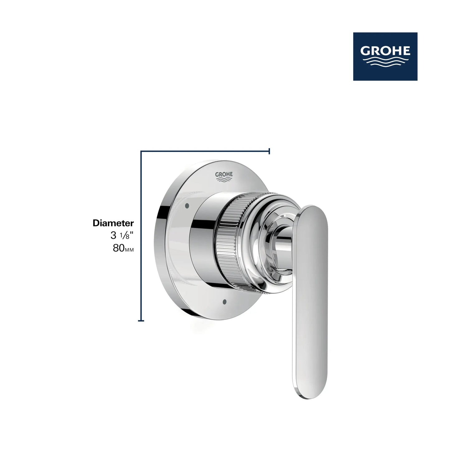 Grohe Listra 3-Way Polished Chrome Diverter Trim