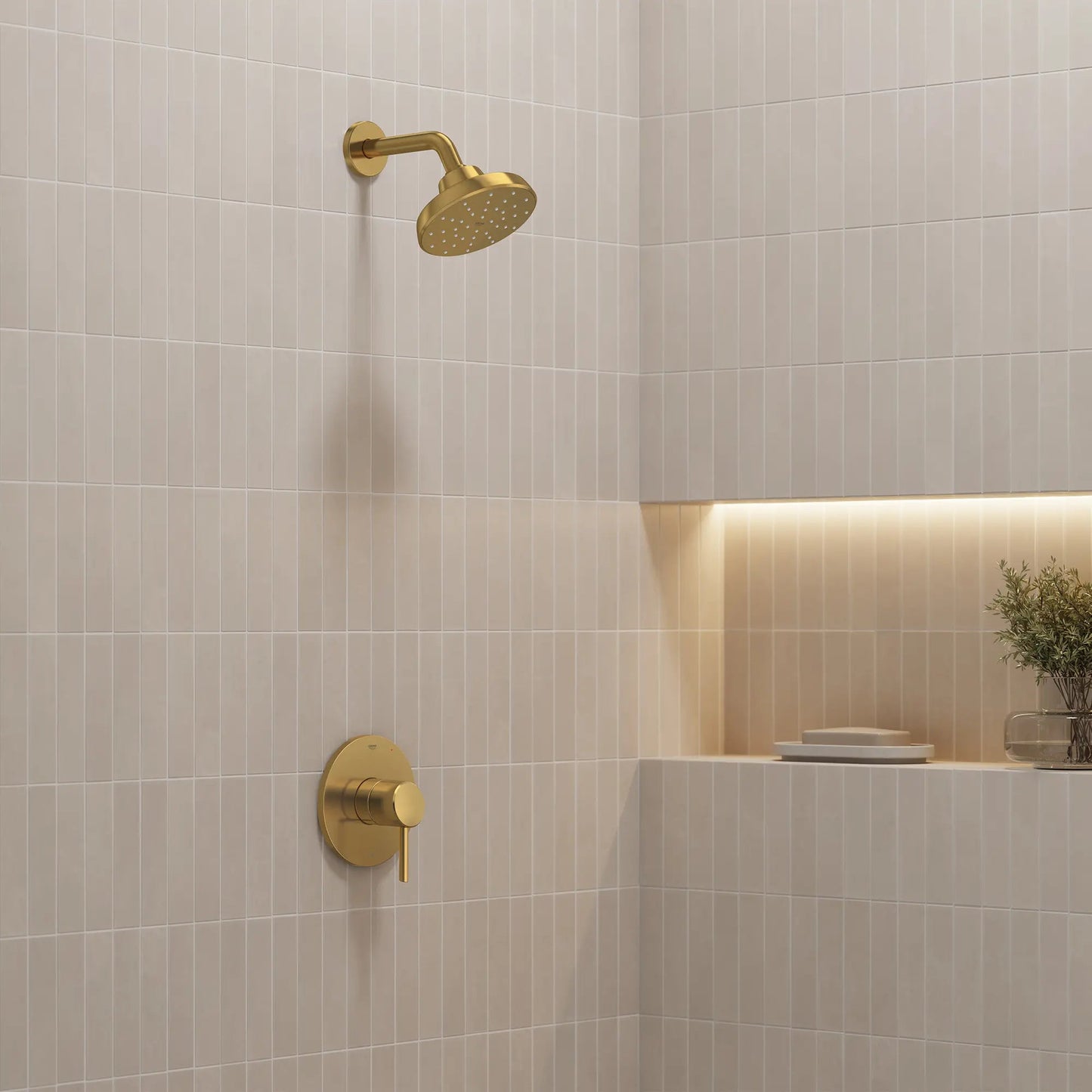Grohe Tempesta 140 With AquaBooster Round Single Spray 1.75 GPM Brushed Cool Sunrise Shower Head