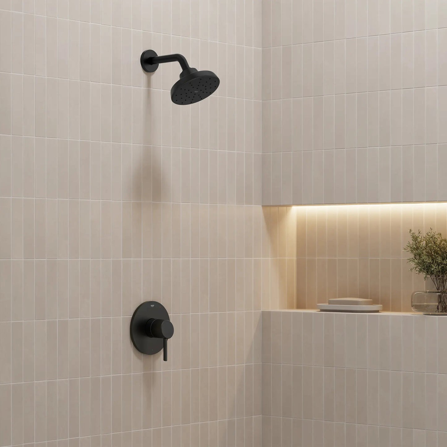 Grohe Tempesta 140 With AquaBooster Round Single Spray 1.75 GPM Matte Black Shower Head