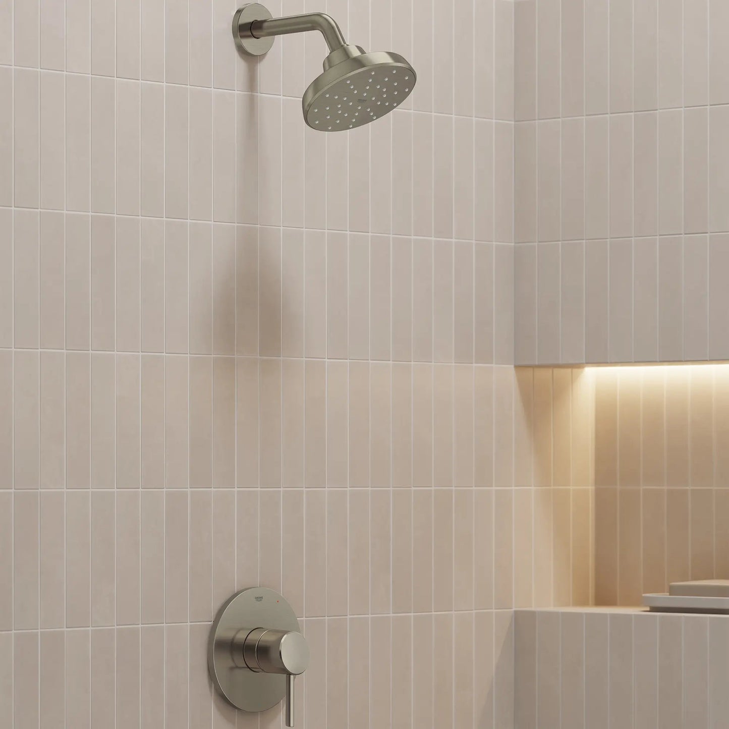 Grohe Tempesta 140 With AquaBooster Round Single Spray 1.75 GPM Brushed Nickel Infinity Shower Head