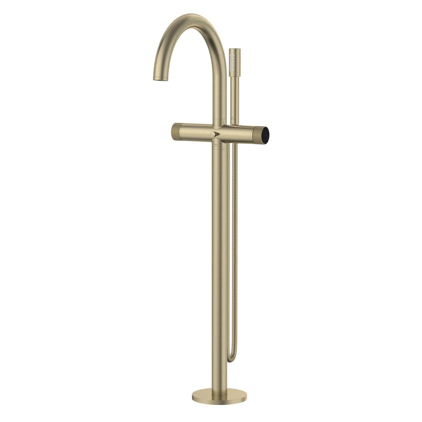 Grohe Atrio Private Collection 2-Handle Freestanding Brushed Nickel Infinity Tub Filler With Knob Handles and 1.75 GPM Hand Shower