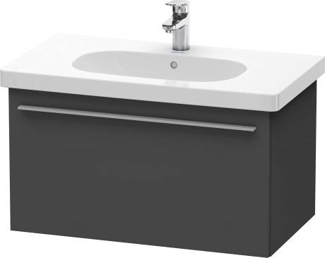 Duravit X-Large 31" x 18" x 18" Graphite Finish One Drawer Wall-Mounted Vanity Unit (XL604804949)