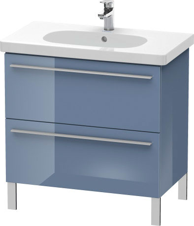 Duravit X-Large 31" x 26" x 18" Stone Blue High Gloss Finish Two Drawer Floorstanding Vanity Unit (XL651604747)