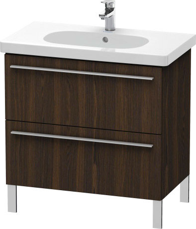 Duravit X-Large 31" x 26" x 18" Walnut Brushed Finish Two Drawer Floorstanding Vanity Unit (XL651606969)
