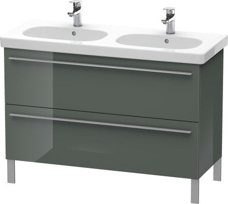 Duravit X-Large 45" x 26" x 18" Dolomite Gray Finish Two Drawer Floorstanding Vanity Unit (XL651803838)