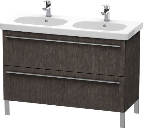 Duravit X-Large 45" x 26" x 18" Dark Brushed Oak Finish Two Drawer Floorstanding Vanity Unit (XL651807272)