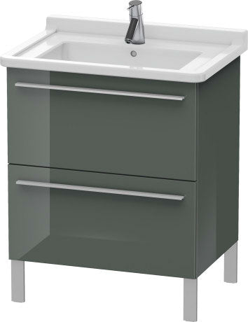 Duravit X-Large 26" x 26" x 18" Dolomite Gray Finish Two Drawer Floorstanding Vanity Unit (XL653503838)