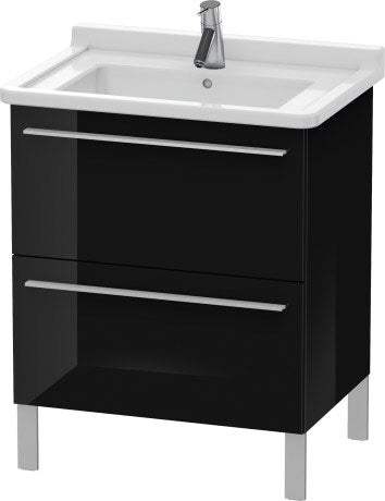 Duravit X-Large 26" x 26" x 18" Black Finish Two Drawer Floorstanding Vanity Unit (XL653504040)