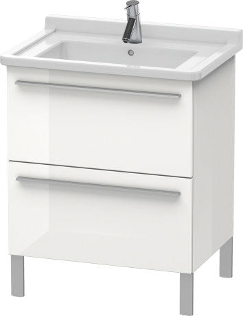 Duravit X-Large 26" x 26" x 18" White Finish Two Drawer Floorstanding Vanity Unit (XL653508585)