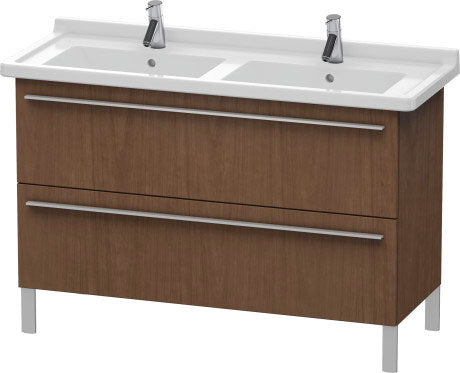 Duravit X-Large 47" x 26" x 18" American Walnut Finish Two Drawer Floorstanding Vanity Unit (XL653801313)