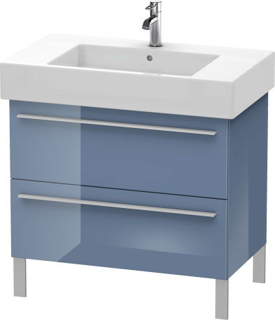 Duravit X-Large 31" x 23" x 18" Stone Blue High Gloss Finish Two Drawer Floorstanding Vanity Unit (XL654304747)