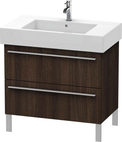 Duravit X-Large 31" x 23" x 18" Chestnut Dark Finish Two Drawer Floorstanding Vanity Unit (XL654305353)