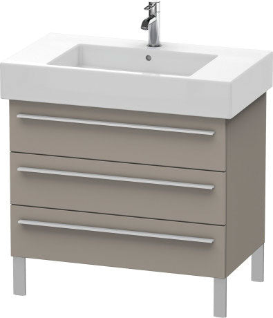 Duravit X-Large 31" x 23" x 18" Basalt Finish Three Drawer Floorstanding Vanity Unit (XL655304343)