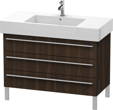Duravit X-Large 39" x 23" x 18" Walnut Brushed Finish Three Drawer Floorstanding Vanity Unit (XL655406969)
