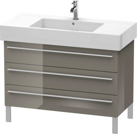 Duravit X-Large 39" x 23" x 18" Flannel Gray Finish Three Drawer Floorstanding Vanity Unit (XL655408989)