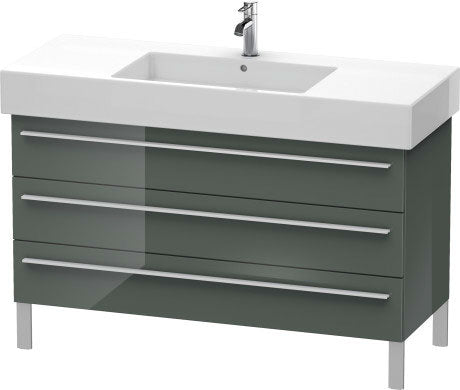 Duravit X-Large 47" x 23" x 18" Dolomite Gray Finish Three Drawer Floorstanding Vanity Unit (XL655503838)