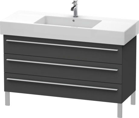 Duravit X-Large 47" x 23" x 18" Graphite Finish Three Drawer Floorstanding Vanity Unit (XL655504949)