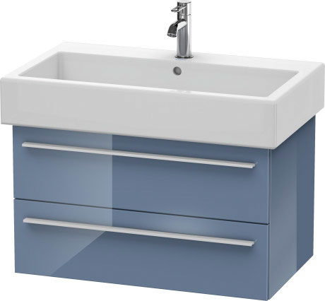 Duravit X-Large 30" x 18" x 17" Stone Blue High Gloss Finish Wall-Mounted Vanity Unit (XL634504747)