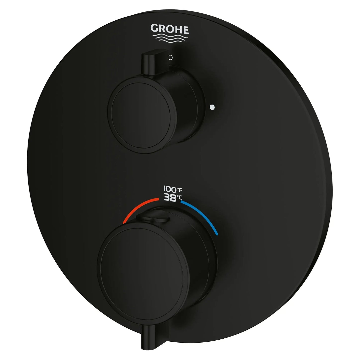 Grohe Grohtherm® Dual Function 2-Handle Thermostatic Matte Black Round Valve Trim