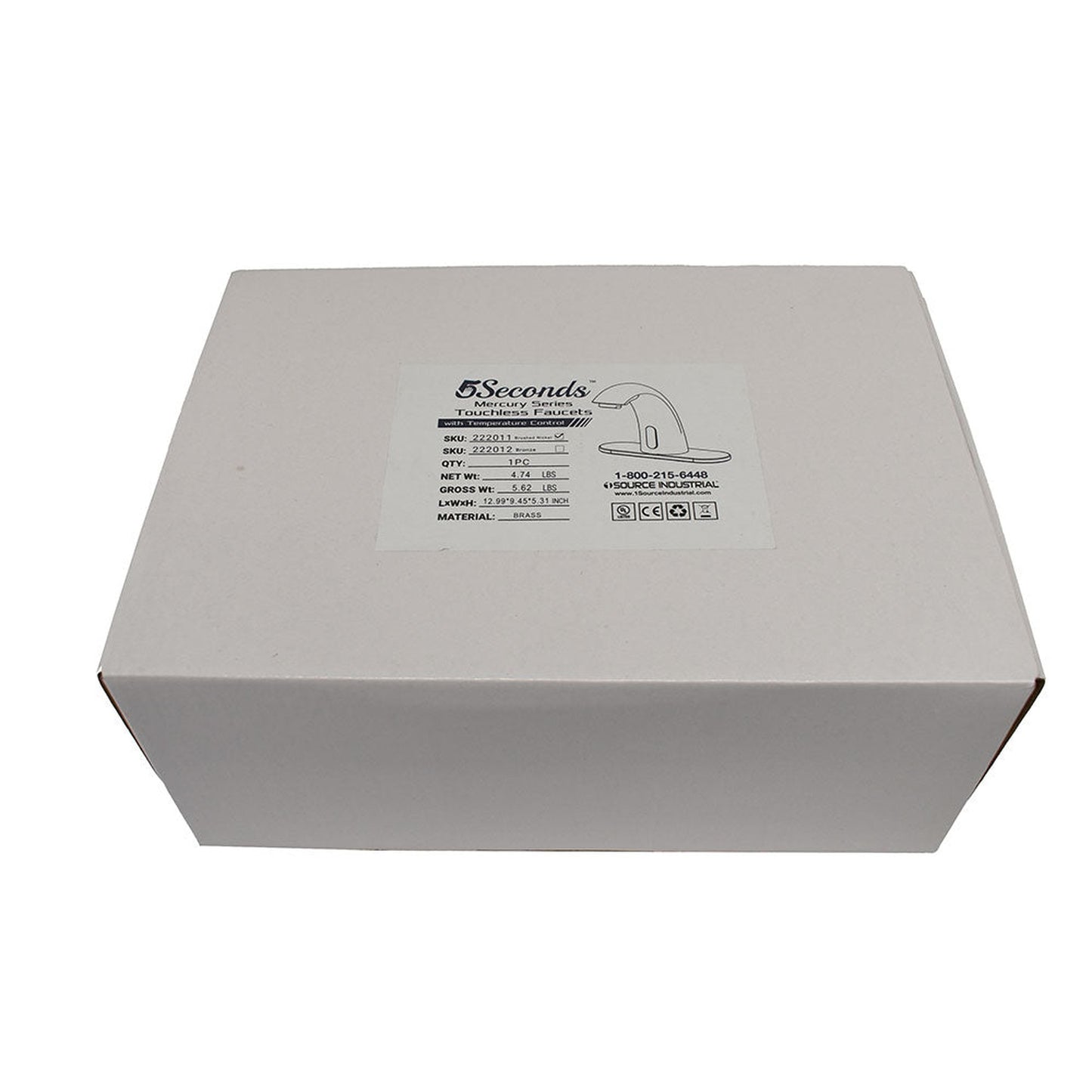 5Seconds Mercury Series 4" Brushed Nickel Touchless Bathroom Faucet With Temperature Control