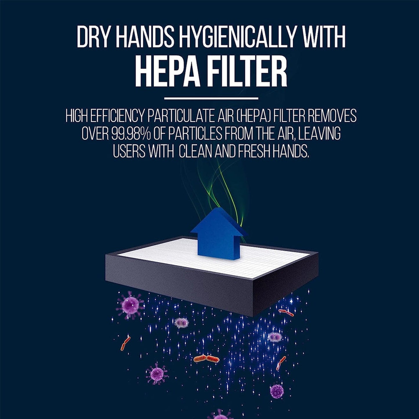 5Seconds Ultimate Series 11" White Stainless Steel High Velocity 1000W Touch Free Electric Hand Dryer