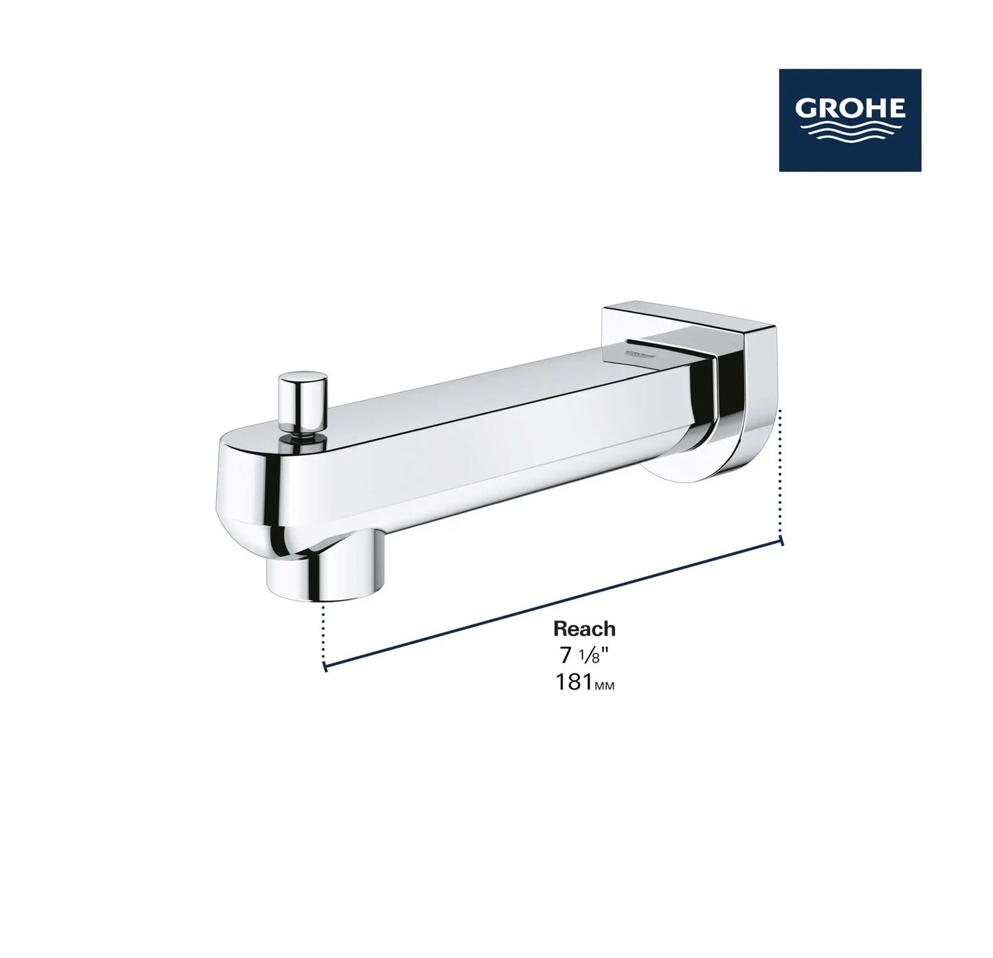 Grohe Plus 13407003 StarLight Chrome Diverter Tub Spout