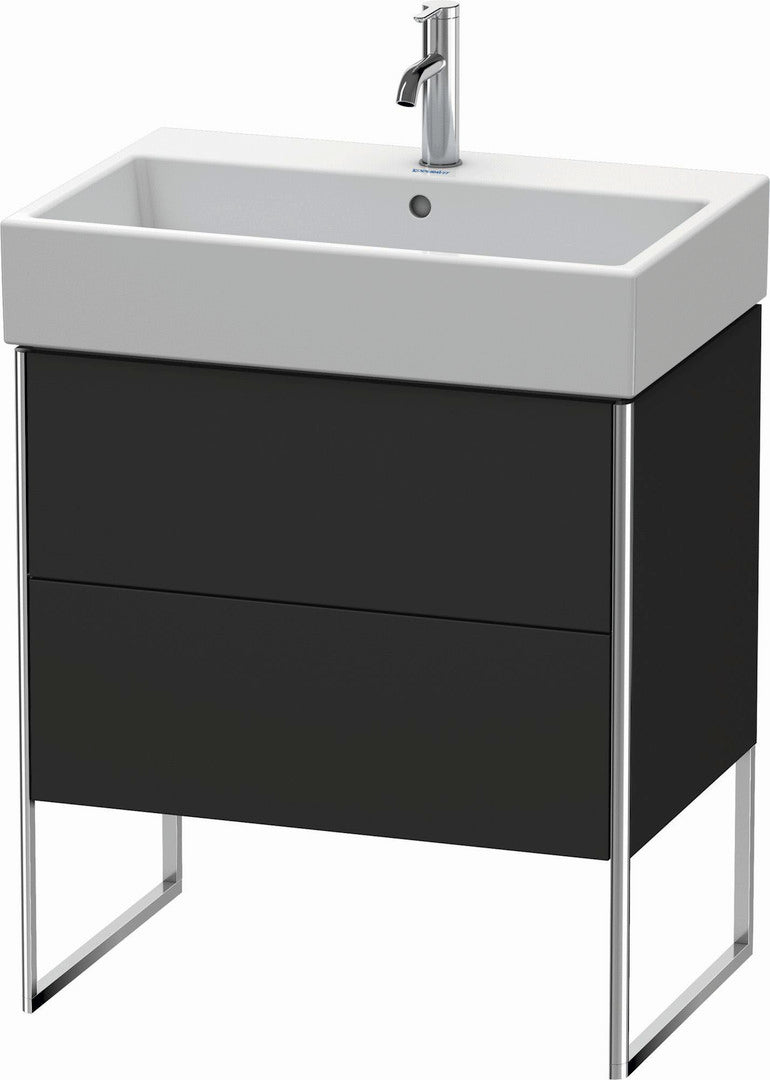 Duravit XSquare 27" Graphite Two Drawer Floorstanding Vanity Unit (XS447408080)