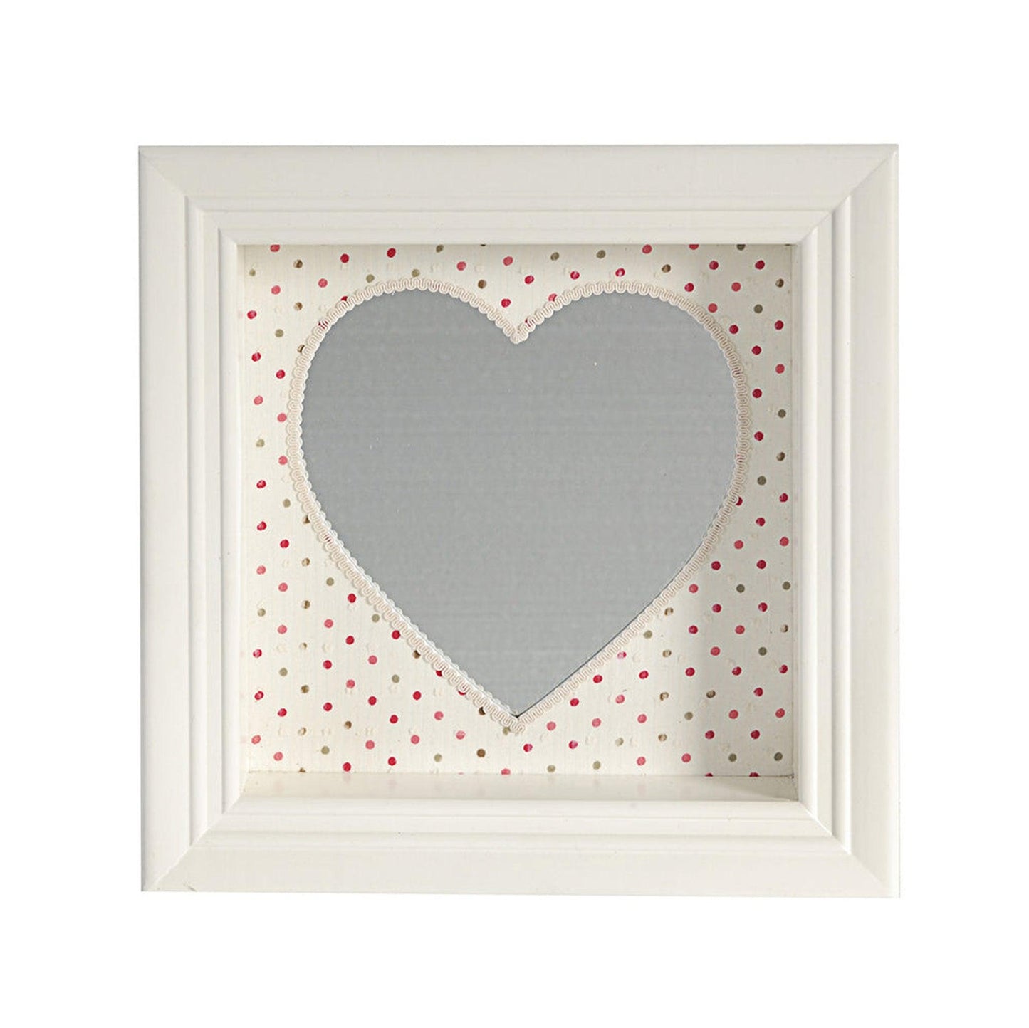 A&B Home 12" x 12" Bundle of 64 Square White Wooden Framed Heart Shaped Wall-Mounted Mirror