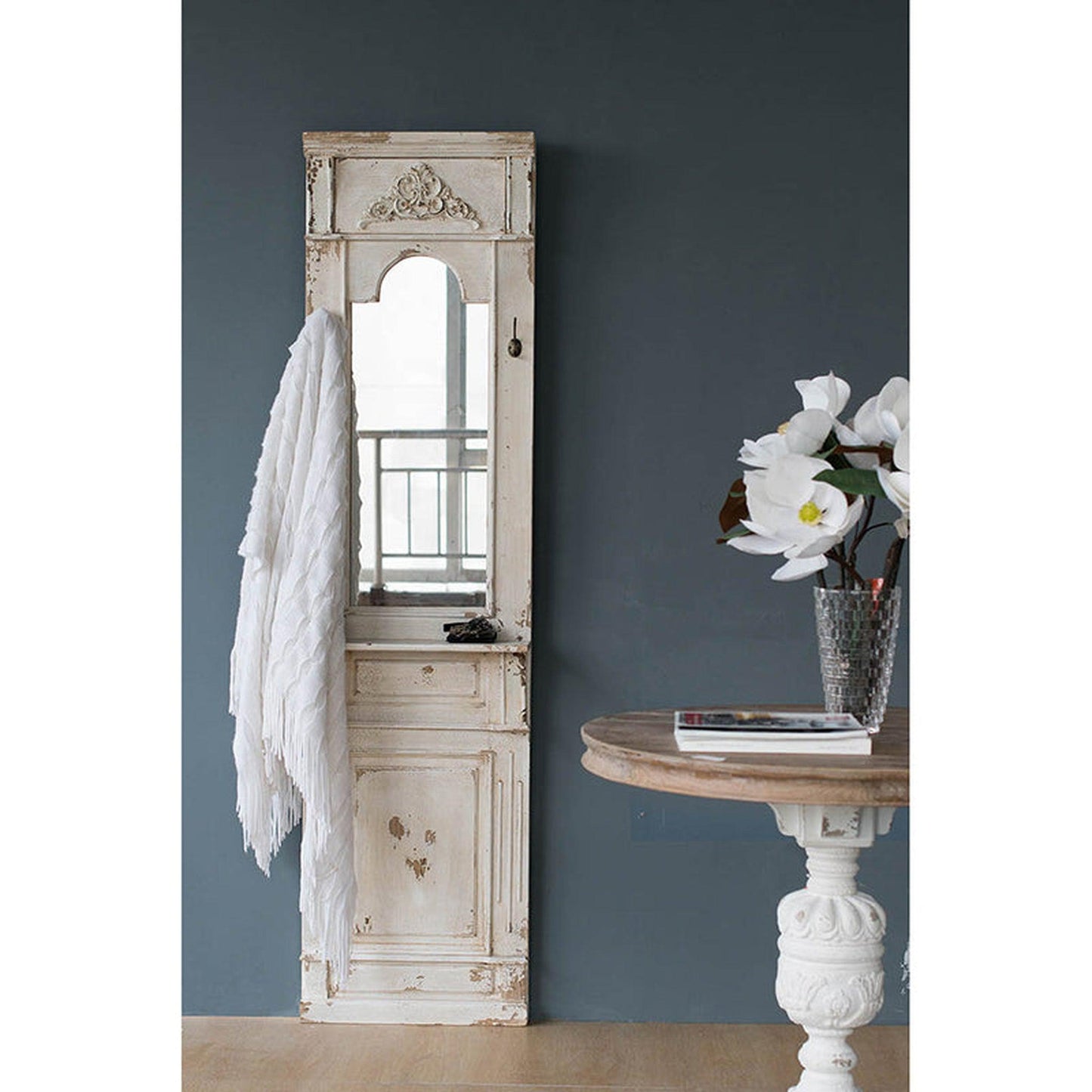 A&B Home 20" x 76" Bundle of 6 Rectangular Classic Vintage Distressed White Wooden Frame Wall-Mounted