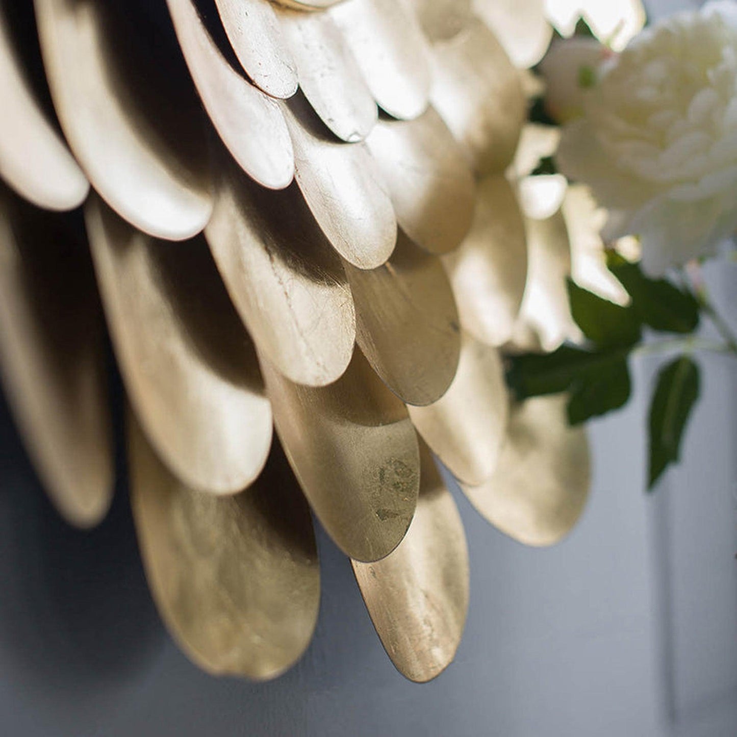 A&B Home 32" x 32" Bundle of 12 Round Gold Floral Accent Metal Frame Wall-Mounted Mirror