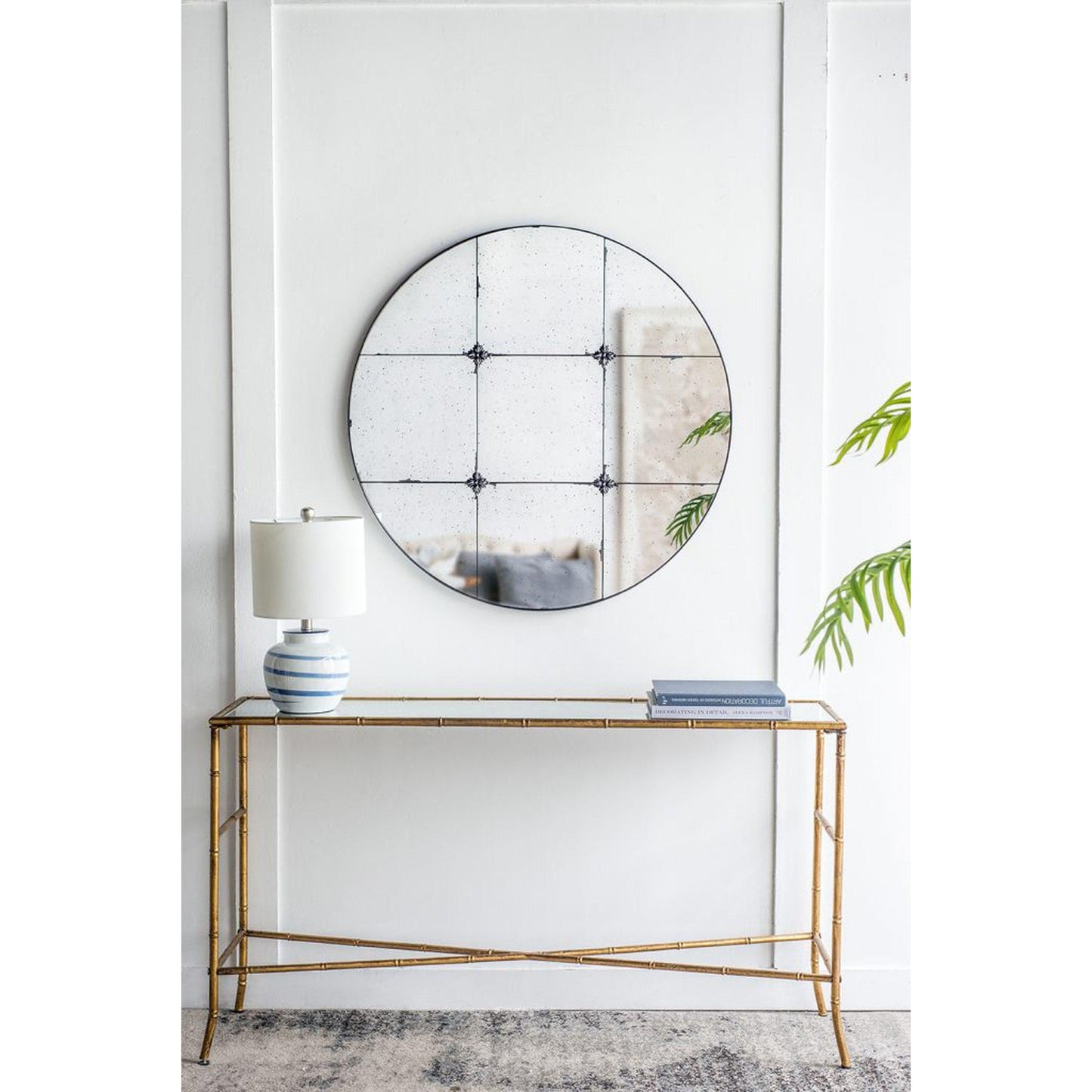 A&B Home 36" x 36" Bundle of 9 Round Black Antique Metal Frame Wall-Mounted