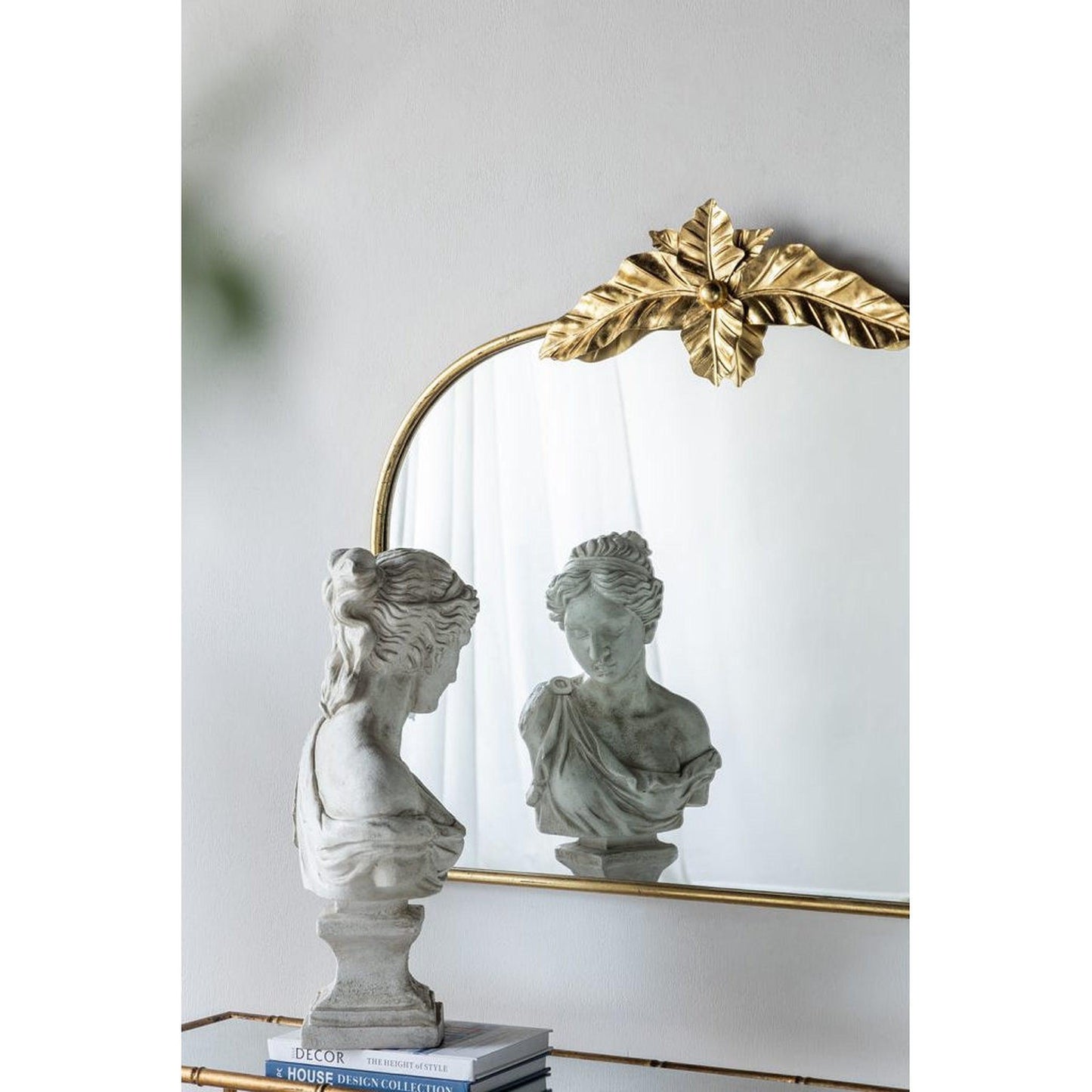 A&B Home 40" x 35" Bundle of 18 Gold Arched Metal Frame Wall-Mounted Mirror With Leaf Accent