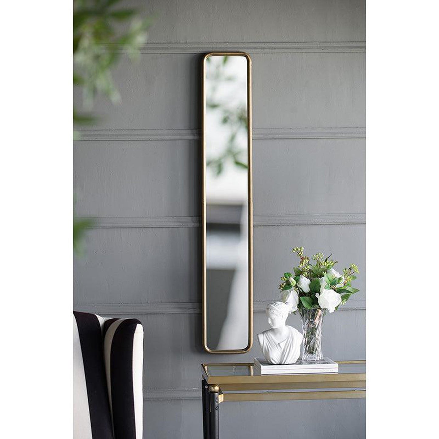 A&B Home 8" x 47" Bundle of 25 Full-Length Chic Gold Glass Frame Wall-Mounted Mirror