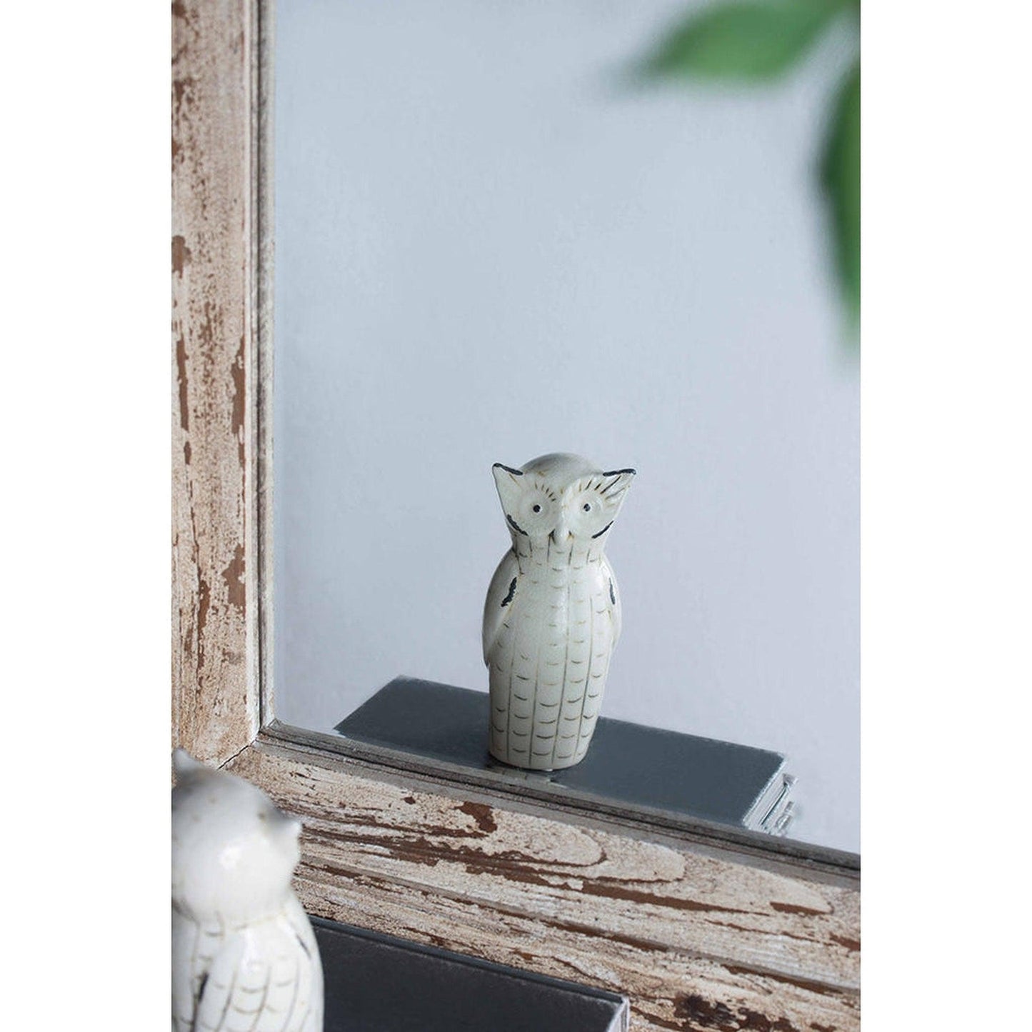 A&B Home Colfax 30" x 40" Bundle of 9 Rectangular Antique Brown Distressed Wooden Frame Wall-Mounted Mirror