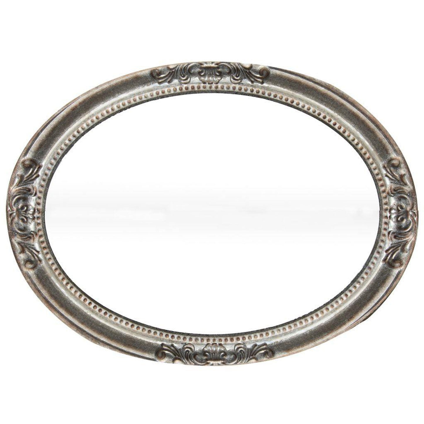 A&B Home Harold Tin 31" x 42" Bundle of 10 Oval Antique Nickel Glass Frame Wall-Mounted Mirror
