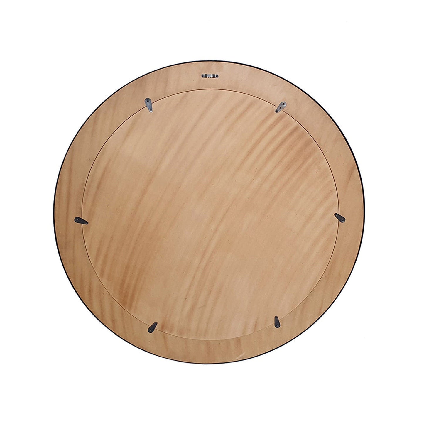 A&B Home Kathie 32" x 32" Bundle of 6 Round Shape Black and Natural Hues Wooden Frame Wall-Mounted Mirror