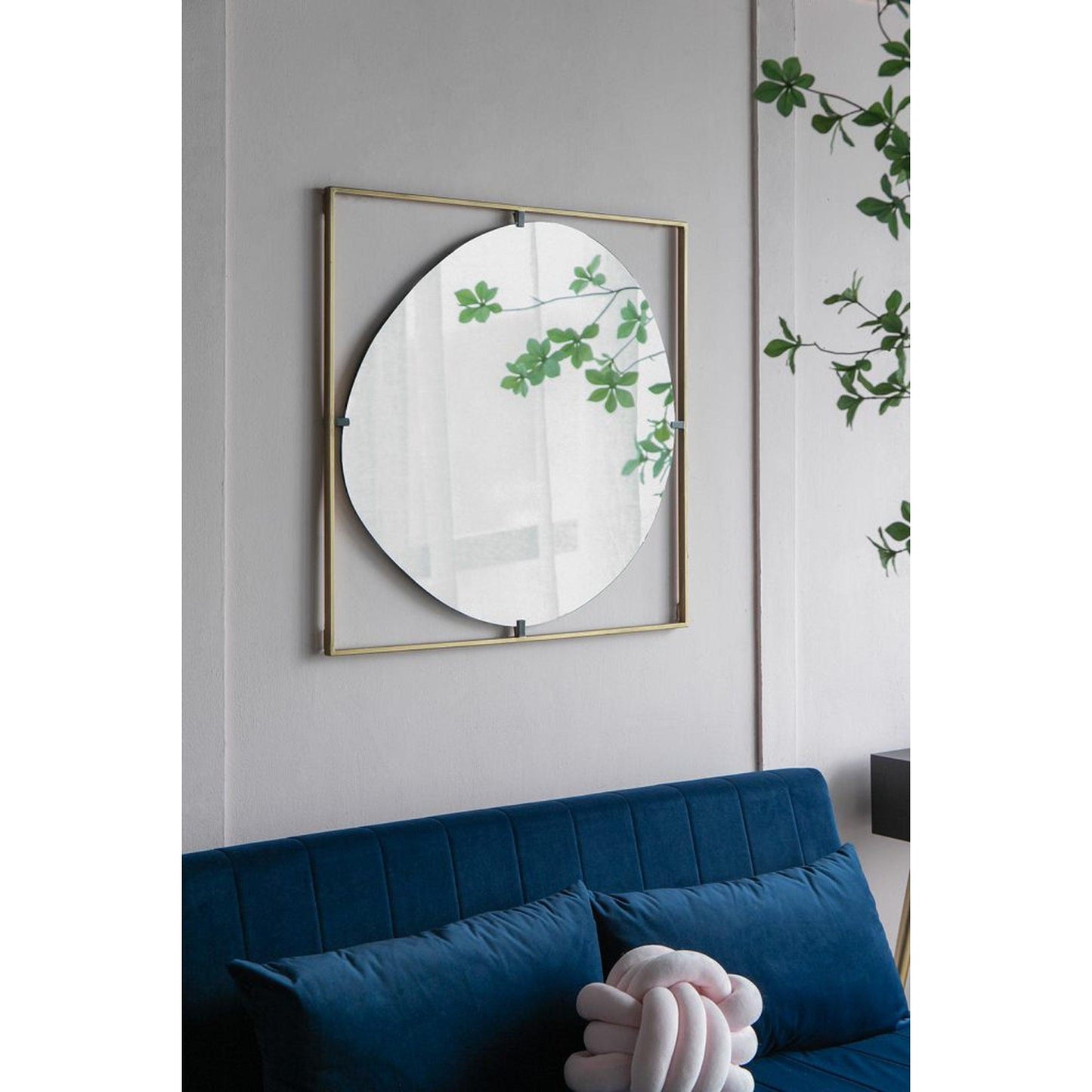 A&B Home Poppy 32" x 32" Bundle of 15 Rectangular Gold Metal Frame Wall-Mounted With Circular Shaped Mirror