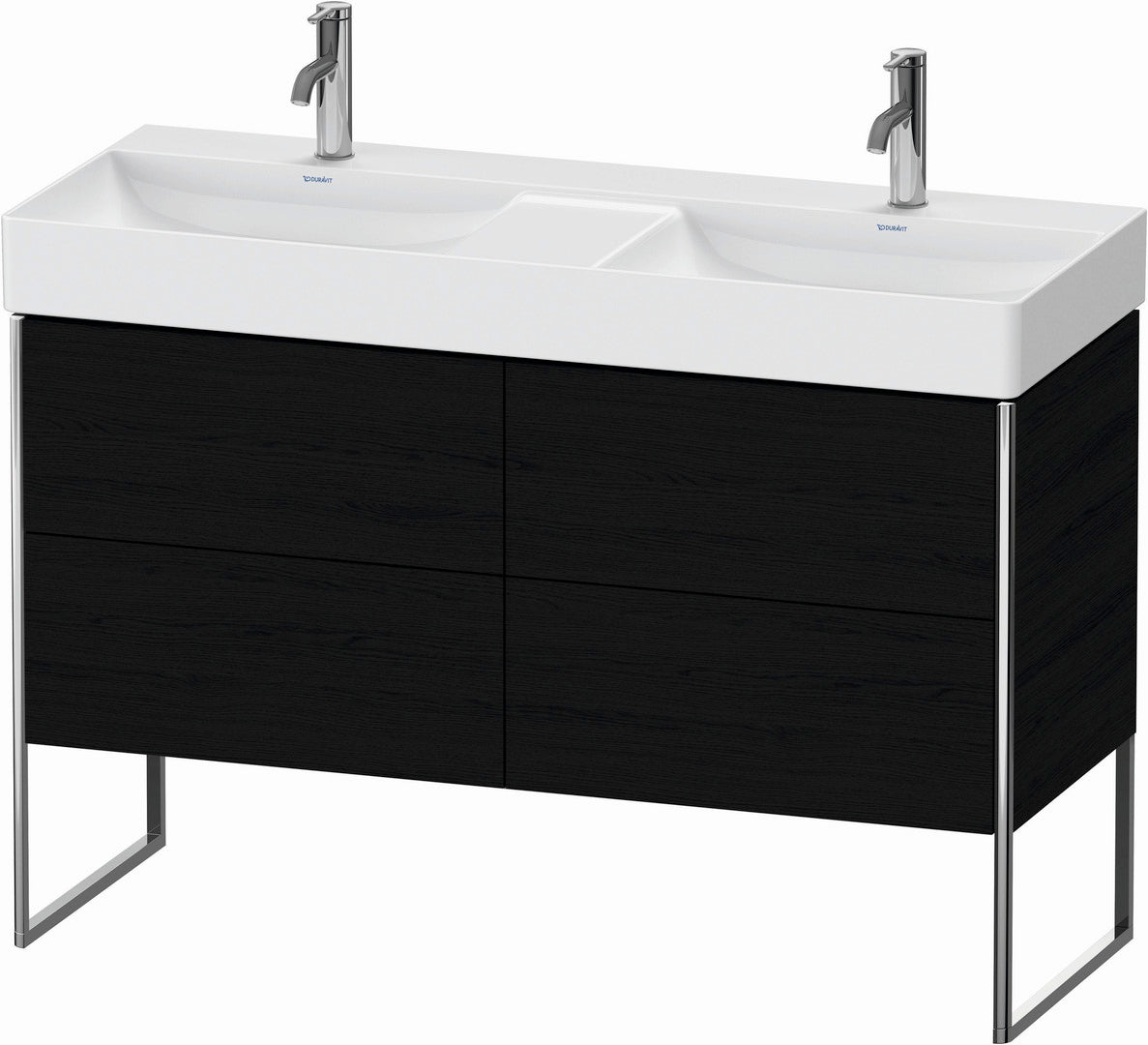 Duravit XSquare 47" Oak Black Four Drawer Floorstanding Vanity Unit (XS445601616)