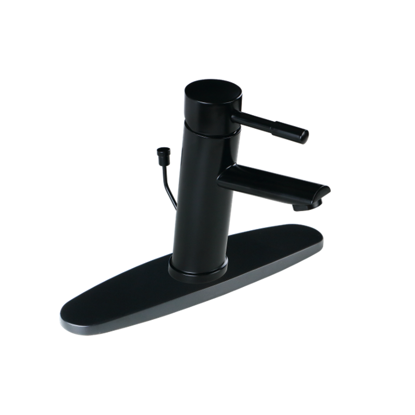 AFAstainless Solid T-304 Matte Black Modern Single Handle Bathroom Faucet With Stainless Steel Pop-up Drain