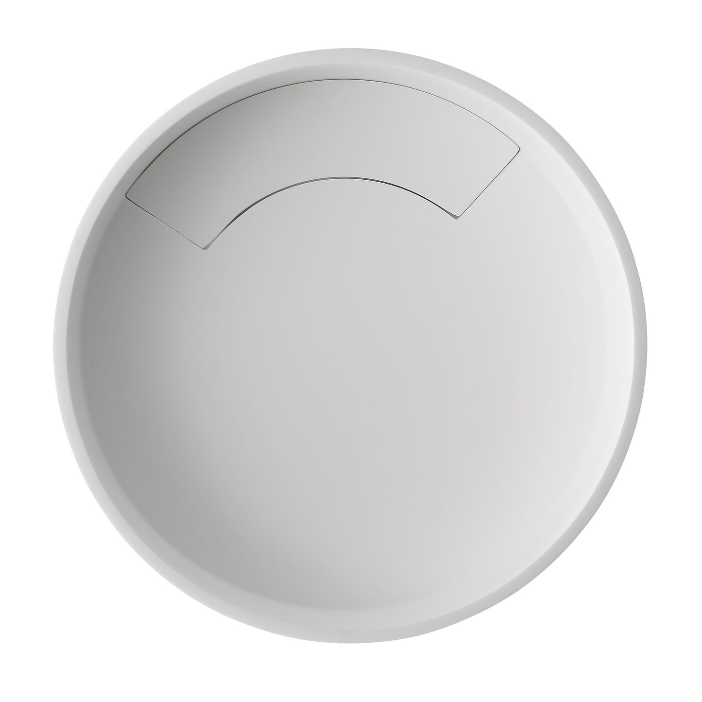 ALFI Brand ABRS15R 15" White Matte Above Mount Round Solid Surface Resin Bathroom Sink With Chrome Drain