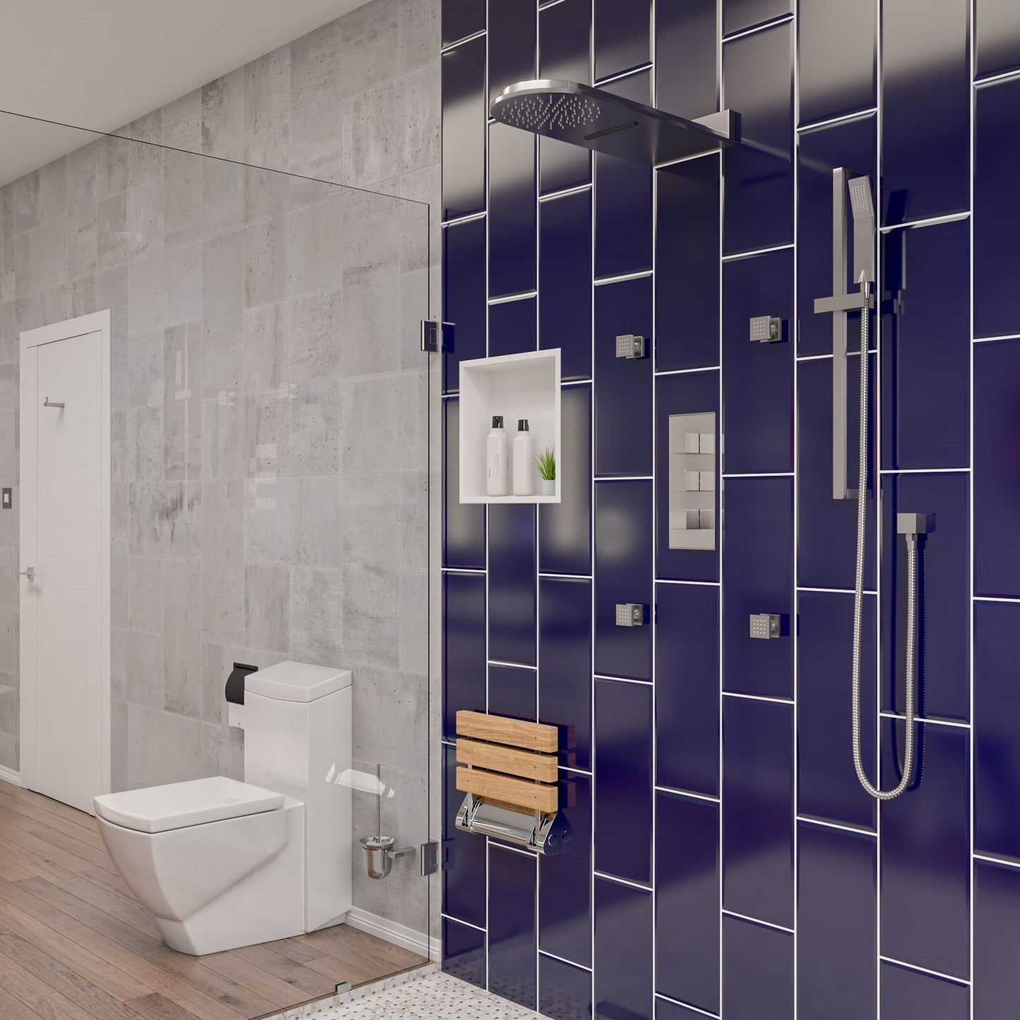 ALFI Brand RAIN10RW-BN 10" Square Brushed Nickel Wall-Mounted Waterfall Rain Brass Shower Head