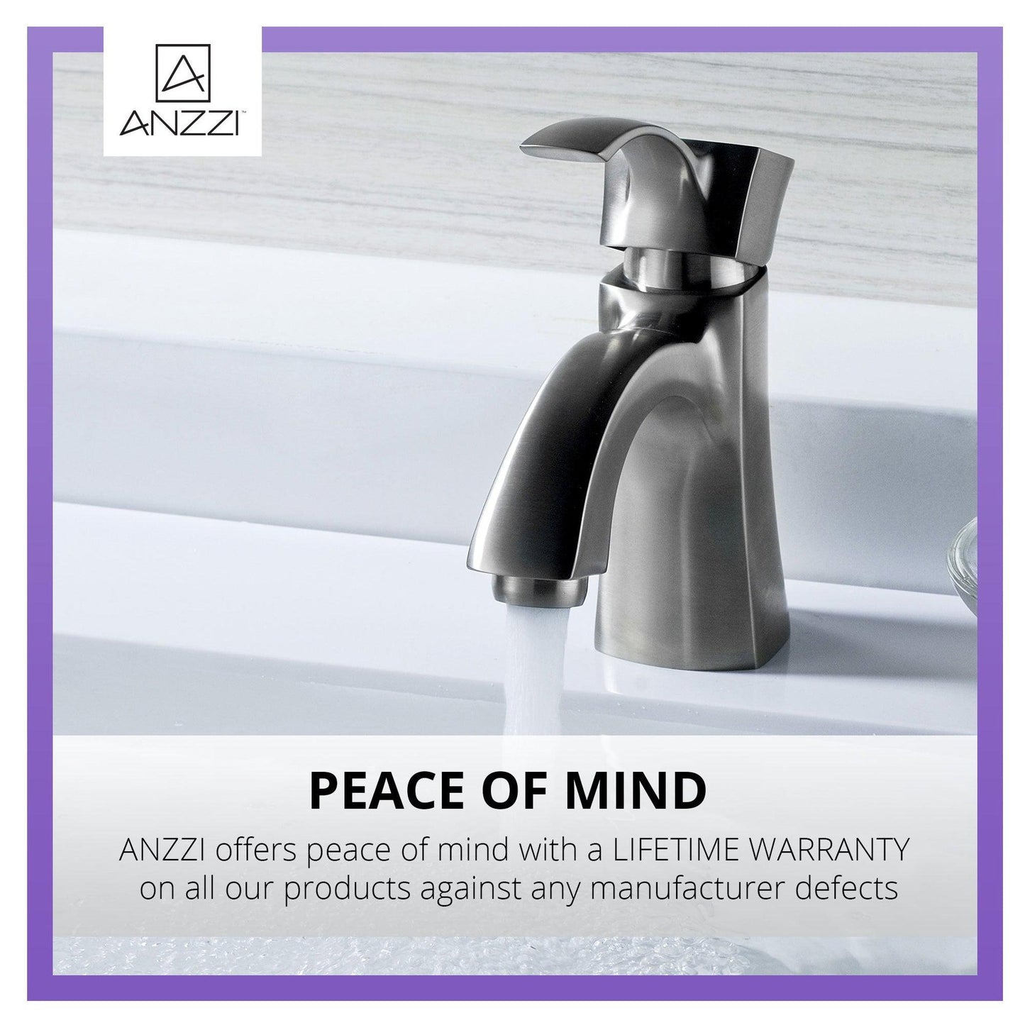 ANZZI Alto Series 3" Single Hole Brushed Nickel Mid-Arc Bathroom Sink Faucet